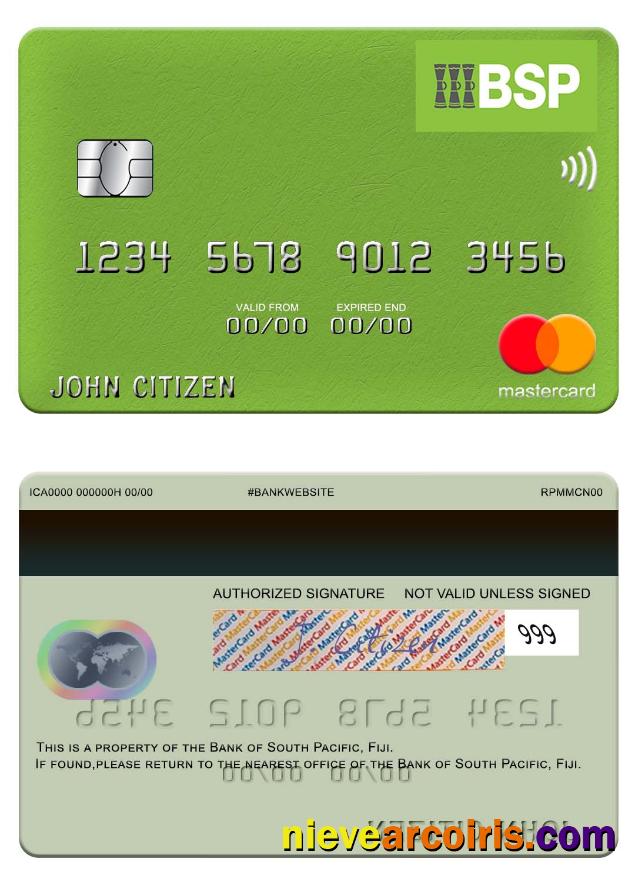 Fiji Bank of South Pacific mastercard